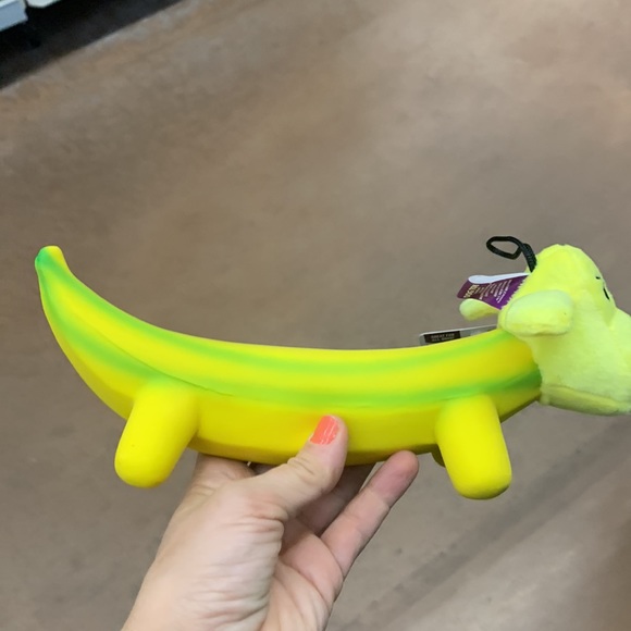 COPY - Banana Dog Squeak Toy Plush head and rubber body - Picture 3 of 7